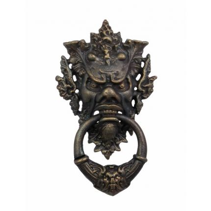 Türklopfer Teufelsgesicht aus Gusseisen, A CAST IRON DEVIL-FACE DOOR KNOCKER
