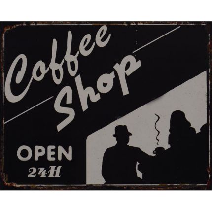 Blechschild "Coffee-Shop" - L. 25 cm - H. 20 cm