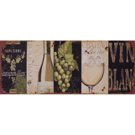 Wanddekoration, Blechschild mit Weinmotiven, TIN PLAQUE