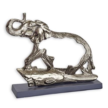 Moderne Aluminiumfigur Elefant - Länge 48,3 cm