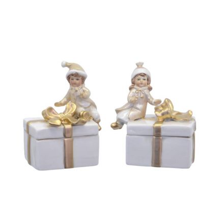 Paar Porzellanboxen mit Kinderfiguren, A PAIR OF PORCELAIN JEWEL BOXES