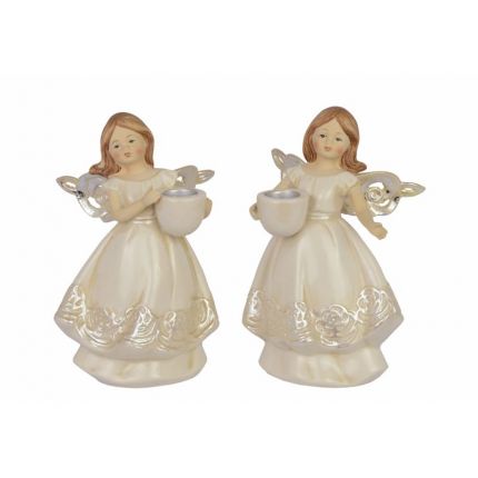 Paar figürliche Kerzenhalter, Engelfiguren, A PAIR OF FIGURAL CANDLE HOLDERS