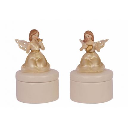 Paar Porzellandosen mit Mädchenfiguren, A PAIR OF PORCELAIN BOXES
