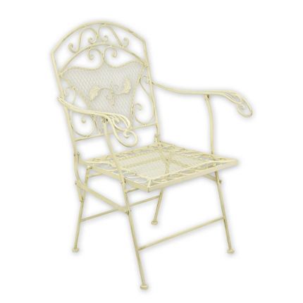 Eisen-Armlehnstuhl, weiß, A WHITE IRON ARMCHAIR