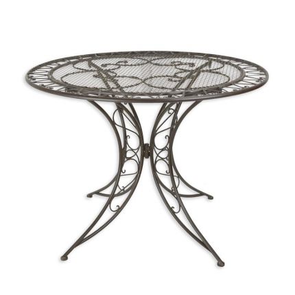 Eisen-Gartentisch, rund, braun, A BROWN IRON GARDEN TABLE