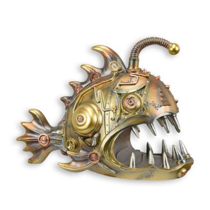 Steampunkfigur "Laternenfisch" - Polyresin - Höhe 22,2 cm