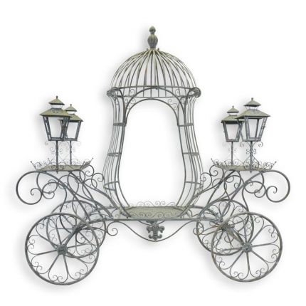 Eisendekoration Kutsche - Blumenständer - H. 137 cm