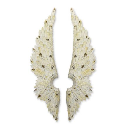 2er-Set Engelsflügel - H. 106,5 - Eisenwanddekoration - elegant