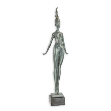 Moderne Bronzefigur nackte, stehende Frau - Höhe 99,8 cm