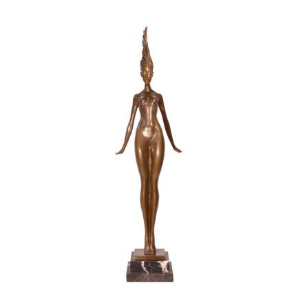 Moderne Bronzefigur weiblicher Akt, A MODERNIST BRONZE SCULPTURE OF A FEMALE NUDE