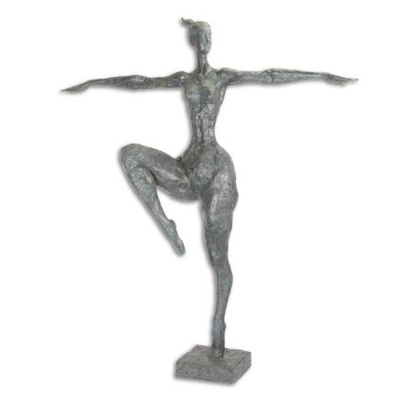 Moderne Bronzestatue - tanzende Frau - H. 181 cm - Gartenskulptur