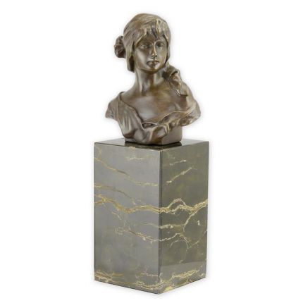Bronzefigur Frauenbüste - Höhe 22,8 cm