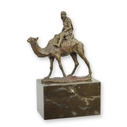 Bronzefigur Kamel mit Reiter - Höhe 21,5 cm