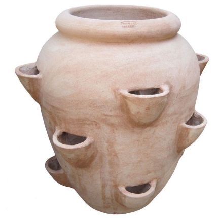 Galestro Terracotta, Amfora con Tasche, Amphore mit Taschen, Pflanzgefäß