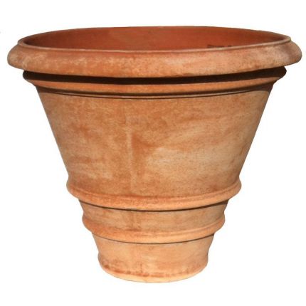 Galestro Terracotta, Vaso Liscio, schlichter Pflanztopf mit Streifen, Vase, Blumentopf