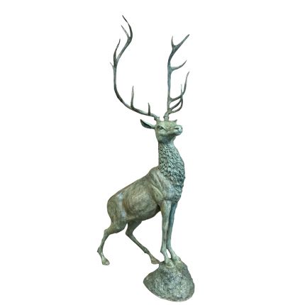 Bronzefigur Hirsch, Hirschfigur, Bronzetierfigur, Bronzehirsch, Bronze