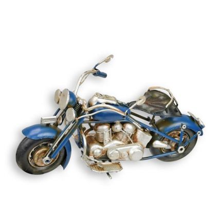 Blechmodell Motorrad - blau - Länge 18,7 cm 