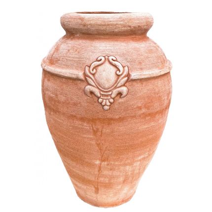 Galestro Terracotta, Giara, Krug, Vase, Bodenvase, rund, schlicht, Verzierung, Emblem, Streifen