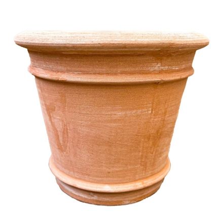 Galestro Terracotta, Cono Bordato, Blumentopf, rund, konisch, schlicht, Streifen