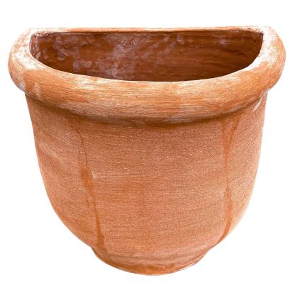 Galestro Terracotta, Tasca Liscia, Wandtopf, Blumentopf, halbrund, schlicht