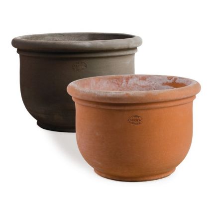 Impruneta Terracotta, Cachepot Viareggio, schlichter Blumentopf, Pflanztopf, Topf, Blumenkübel