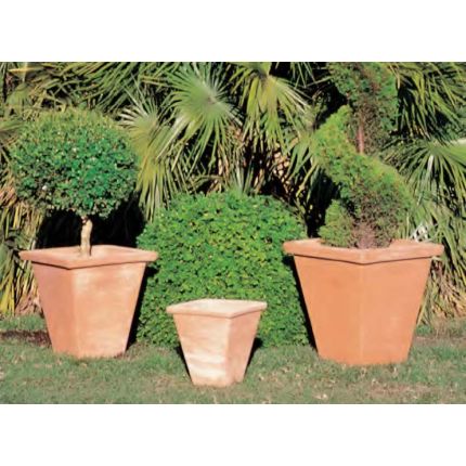 Impruneta Terracotta, Vaso Alto Quadro, eckiger Pflanztopf 