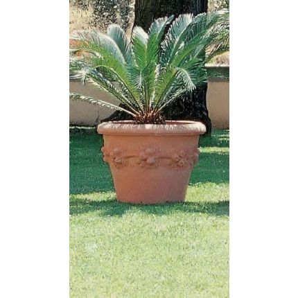 Impruneta Terracotta, Vaso con Frutta, runder Pflanztopf 