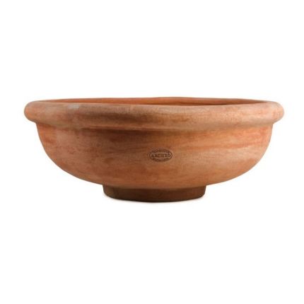 Impruneta Terracotta, Ciotola Orlato, Schale, Pflanzschale, Brunnenschale, Vogelbad, Vogeltränke