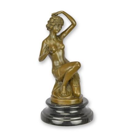 Bronzefigur halbnackte Frau - H. 23,8 cm - orientalisch