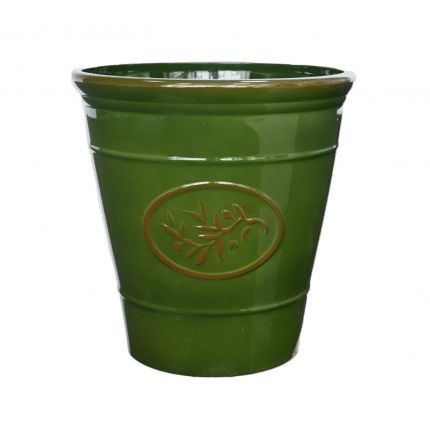Kunststoffgefäß, rund, smaradgrün