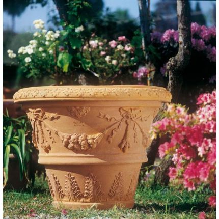 Impruneta Terracotta, Vaso Ornato, Blumetopf, Pflanzgefäß, Vase, Topf