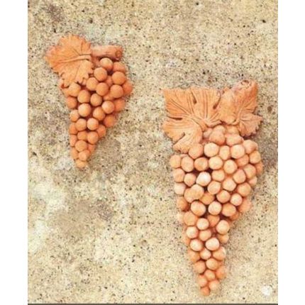 Impruneta Terracotta, Grappolo, Wandbild Weintrauben, Trauben, Früchte, Obstrelief