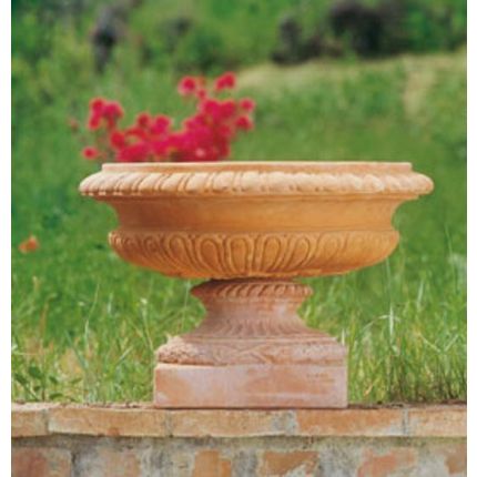  Impruneta Terracotta, Tazza baccellata con piede, Pflanzgefäß, Pokal