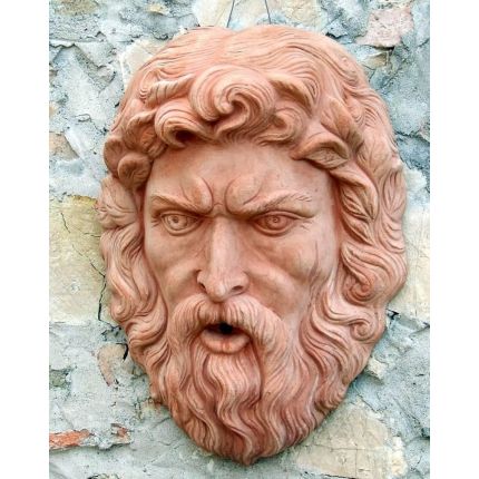 Impruneta Terracotta, Maschera Zeus, Wandbild, Dekoration, Zeus 