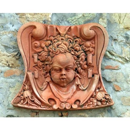 Impruneta Terracotta, Pannello liberty - Eolo, Wandbild, Dekoration 