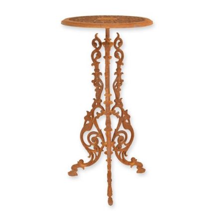 Gusseisentisch, rund, rostfarben, Gartentisch, Gartenmöbel, Tisch, Gartendekoration