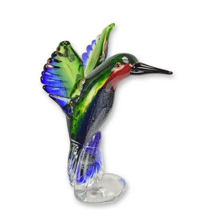 Glasfigur Kolibri - H. 24,5 cm - Muranoglas-Stil