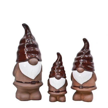 Wichtelmännchen - H. 31/41/51 cm - Terracotta - rot