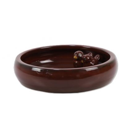 Vogelbad - glasierte Terracotta - Ø 35 cm - rot  - Royal Garden