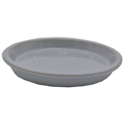 Unterteller, glasiert, rund, hellgrau