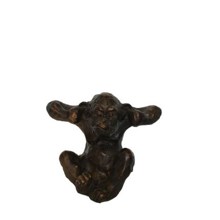 Kunststein, Affe "nichts hören", Tierfigur, Gartendekoration