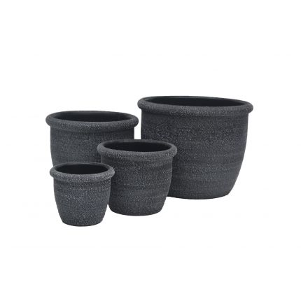 Blumentöpfe Painted Dusty Black - rund - schwarz - 4 Größen