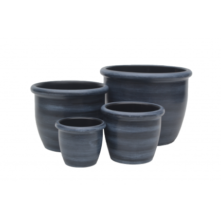 Blumentöpfe Painted Cloudy Black - rund - schwarz - 4 Größen