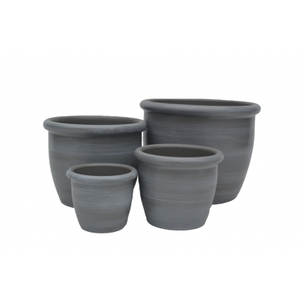 Blumentöpfe Painted Cloudy grey - rund - grau - 4 Größen