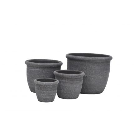 Blumentöpfe Painted Dusty Grey - rund - grau - 4 Größen