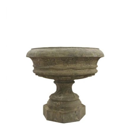 Naturstein, Schale mit Fuß, Pflanzschale, Wasserschale, Steinschale