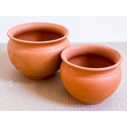 Galestro Terracotta, Orcetto, kleiner runder Topf, Krug, Cachepot