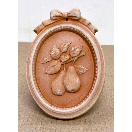 Galestro Terracotta, Ovalini Pera, Wandbild Birne, oval, Dekoration, Relief