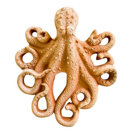 Galestro Terracotta, Polipo, Krake, Tintenfisch, Oktopus, Tierfigur, Wandbild, Dekoration