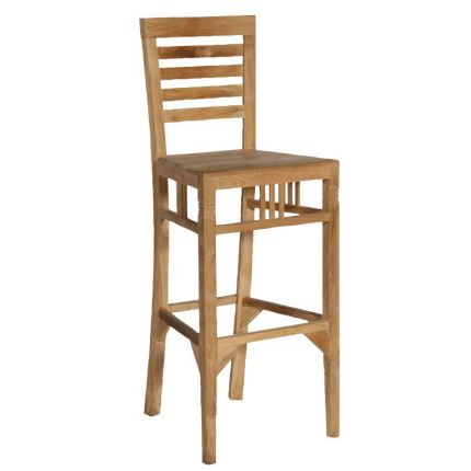 Teak, Betawi, Holzstuhl, Barstuhl mit Rückenlehne, Gartenstuhl, Stuhl